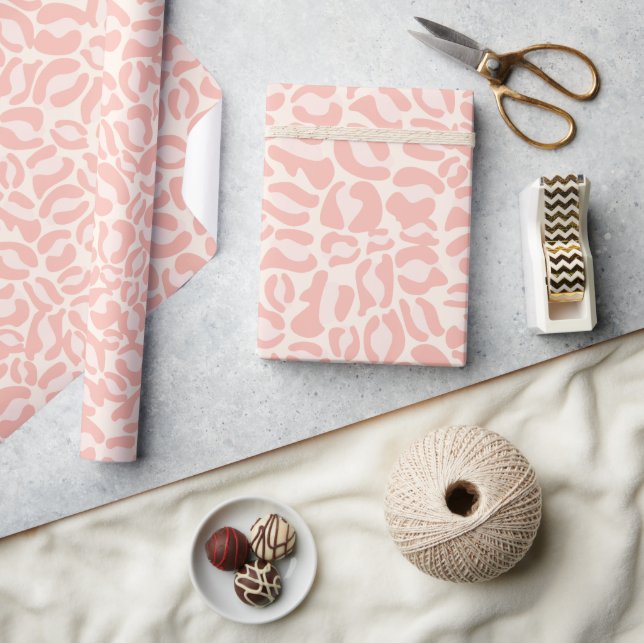 Papel De Regalo Lindo estampado de leopardo rosa (Artesanía)