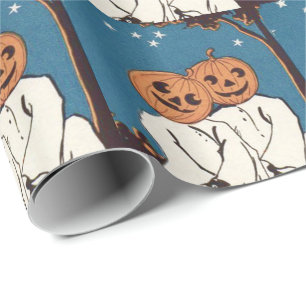 Papel De Regalo Lindo Fantasma de Calabaza para Abrazar Jack O' La