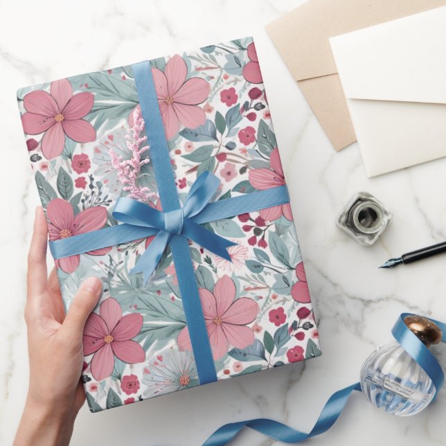 Papel De Regalo Lindo Floral Pastel (Regalar)