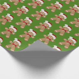 Papel De Regalo lindo hombre de pan de jengibre con sombrero de Sa