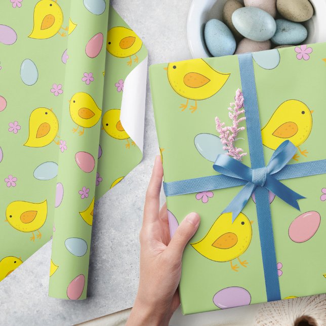 Papel De Regalo Lindo Huevos de Pascua Chicas Patrón de primavera  (Subido por el creador)