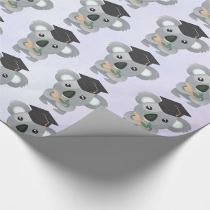 Papel De Regalo Lindo koala con gorra de graduación negra