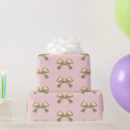 Papel De Regalo Lindo lazo estético de satén dorado para niñas