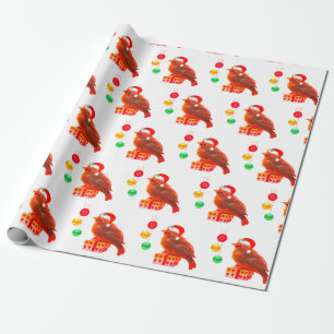 Papel De Regalo Lindo pajarito de Navidad