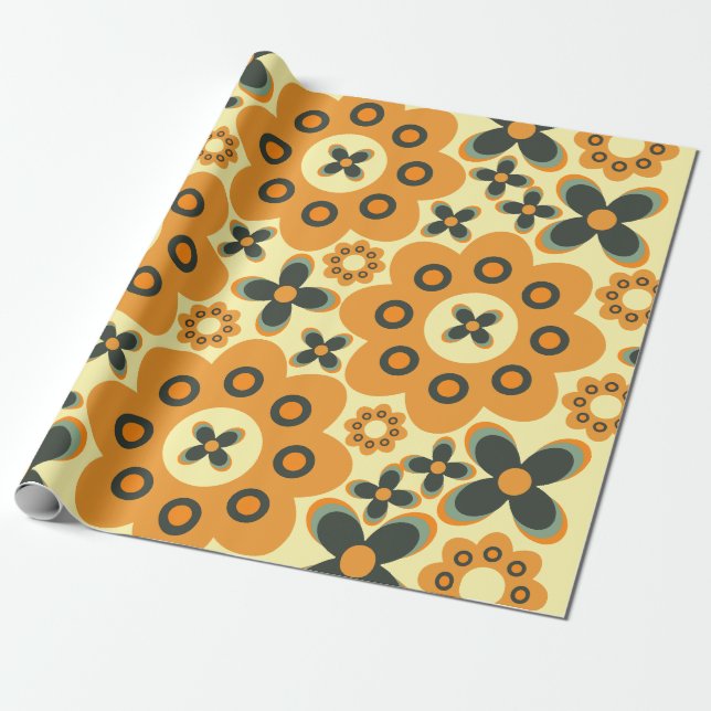 Papel De Regalo lindo patrón de pétalo de flores 10 (Desenrollado)