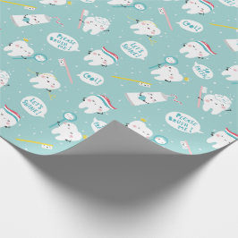 Papel De Regalo Lindo patrón dental azul Cepilla tus dientes