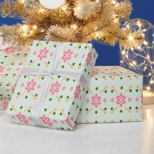 Papel De Regalo Lindo patrón floral pastel sin costuras rosa dulce