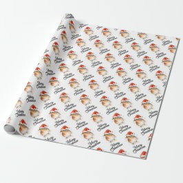 Papel De Regalo Lindo petirrojo festivo vida silvestre Navidad