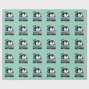Papel De Regalo lindo pingüino durmiendo, lista de tareas nada