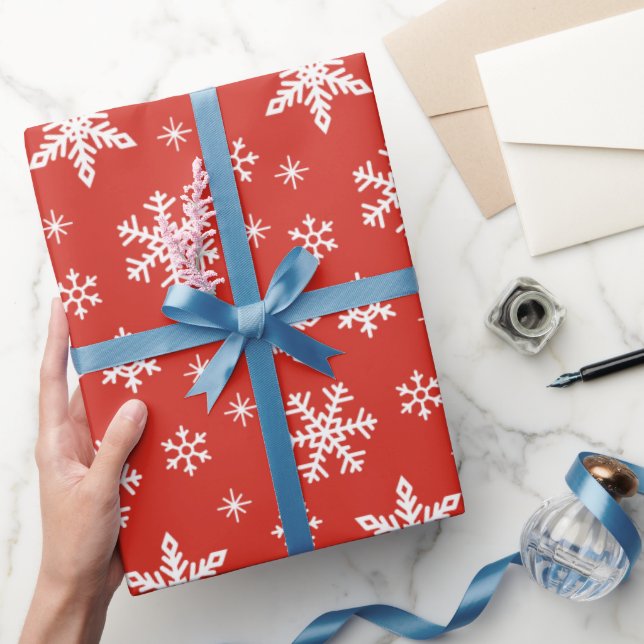 Papel De Regalo Lindo y hermoso patrón de copos de nieve de los Na (Regalar)