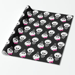 Papel De Regalo lindos kawaii emo niños niñas esqueletos calaveras