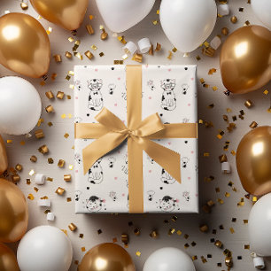 PAPEL DE REGALO LINE ART CUTE KITTY CAT "TE AMO"