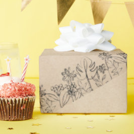 Papel De Regalo  Line Art on Kraft Paper 