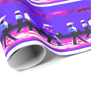 Papel De Regalo Line Dancing Grupo Occidental Azul, Rosa Negro