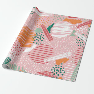 Papel De Regalo Línea abstracta dibujada a mano y pintura sin inc