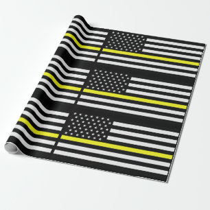 Papel De Regalo Línea amarilla fina bandera del despachador