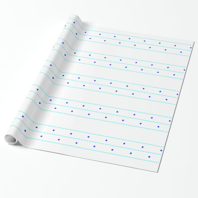 Papel De Regalo Línea azul de la estrella de Chanukah (Desenrollado)