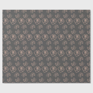 Papel De Regalo Línea de arte Rosa de Rubor / Floral elegante