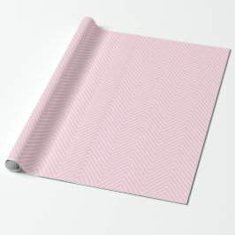 Papel De Regalo Línea de Chevron blanca en rosa claro |XL|
