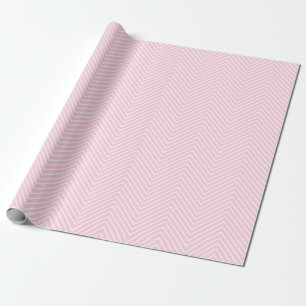 Papel De Regalo Línea de Chevron blanca en rosa claro  XL 