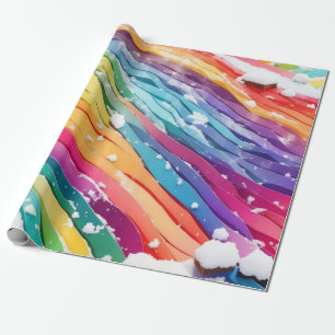 Papel De Regalo Línea de onda de color arco iris