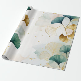 Papel De Regalo Línea de oro de lujo Ginko