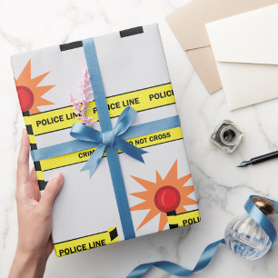 Papel De Regalo Línea de Policía Escena del Crimen No Cruzar