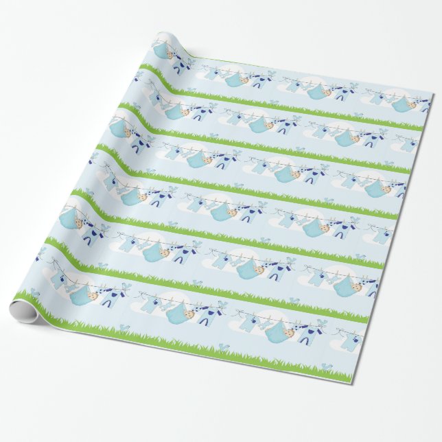 Papel De Regalo Línea de ropa de niño pequeño (Desenrollado)
