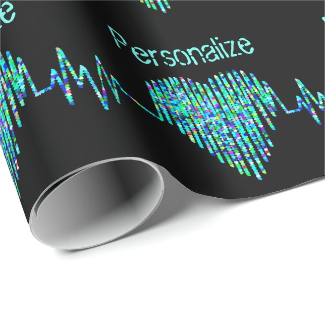 Papel De Regalo Línea Ekg de medicina del corazón EKG (Esquina del rollo)