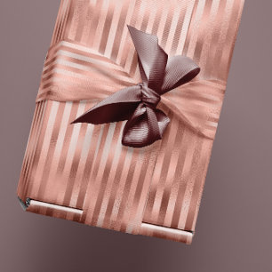 Papel De Regalo Línea Glam Stripes del Purpurina Rosa Gold Rubor M