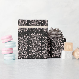 Papel De Regalo Línea Jardín de Medianoche Rosa Suave