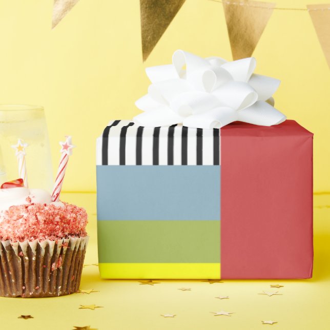 Papel De Regalo Líneas abstractas y Rectángulos (Fiesta de cumpleaños )