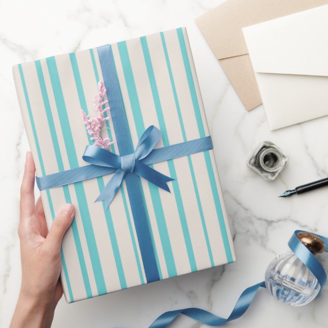 Papel De Regalo Líneas azules simples (Regalar)