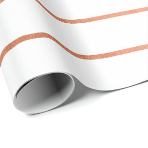 Papel De Regalo Líneas blancas de las rayas de Rubor del oro colo