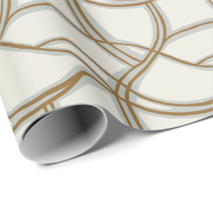 Papel De Regalo Líneas caóticas delgadas mediterráneo costero azul
