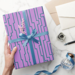 Papel De Regalo Líneas de circuito azul verdoso