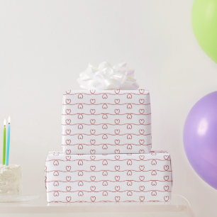 Papel De Regalo Líneas de doodle del corazón rojo