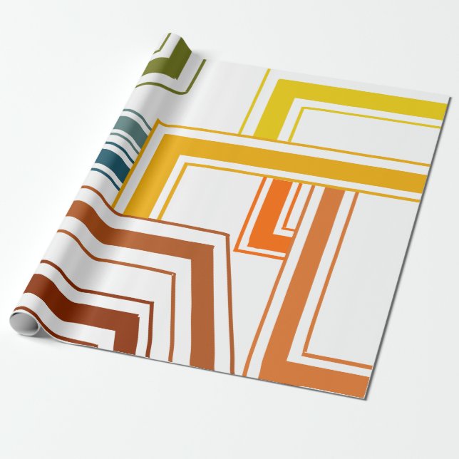 Papel De Regalo Líneas de los años 1970 (Desenrollado)