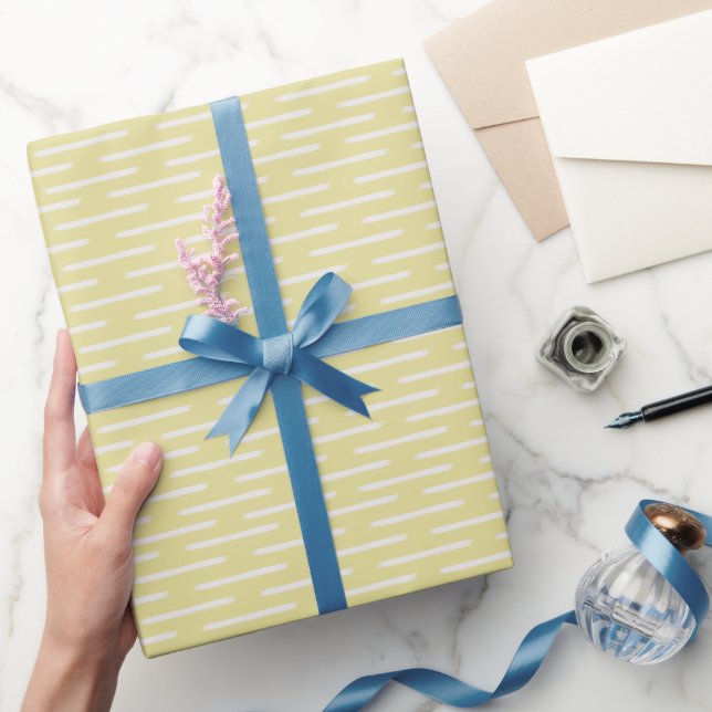 Papel De Regalo Líneas de Marfil sobre Amarillo (Regalar)