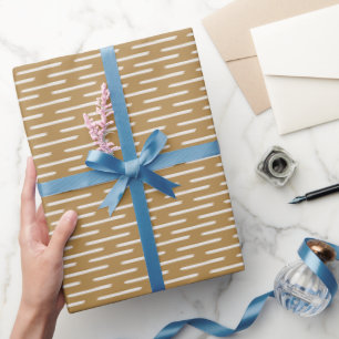 Papel De Regalo Líneas de marfil sobre gris oscuro naranja