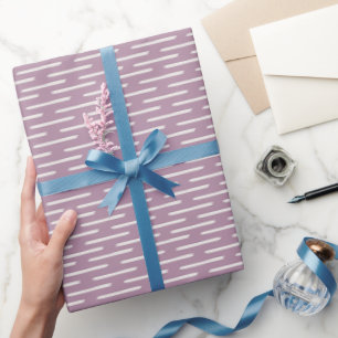 Papel De Regalo Líneas de marfil sobre magenta gris claro