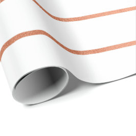 Papel De Regalo Líneas de rayas blancas de Rubor de color rosa ros