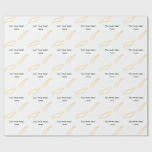 Papel De Regalo Líneas de texto de mensaje de nombre de borde espa