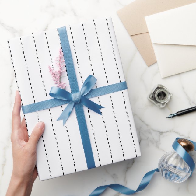 Papel De Regalo Líneas discontinuas en blanco (Regalar)