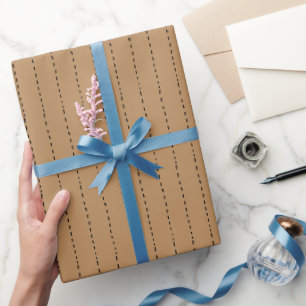 Papel De Regalo Líneas discontinuas en marrón ciervo