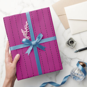 Papel De Regalo Líneas discontinuas sobre rosa oscuro