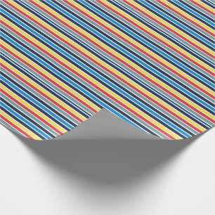 Papel De Regalo Líneas horizontales brillantes multicolores.