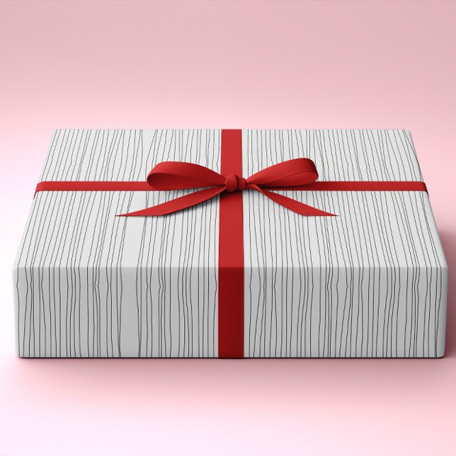 Papel De Regalo Líneas imperfectas mínimas modernas blancos y (Subido por el creador)