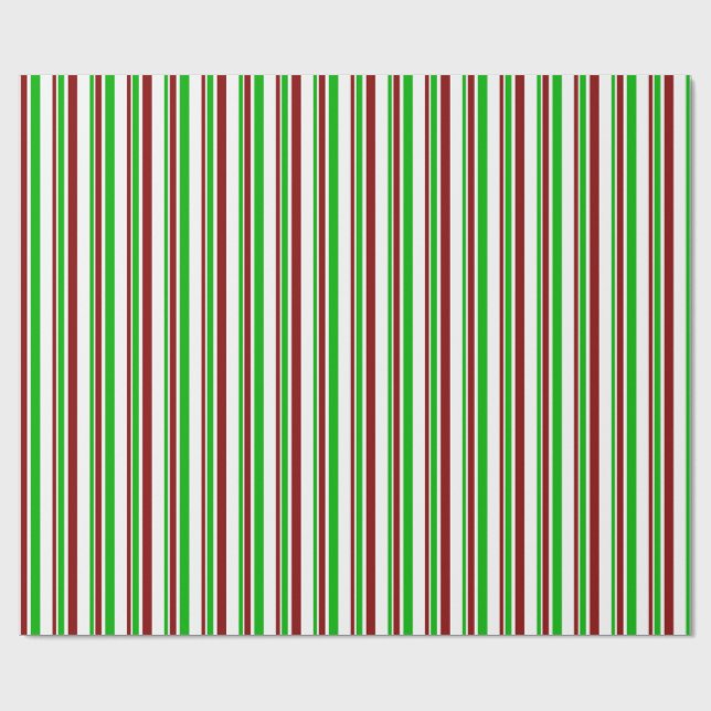 Papel De Regalo Lineas inspiradas en Navidades rojos, verdes, blan (Superficie plana)