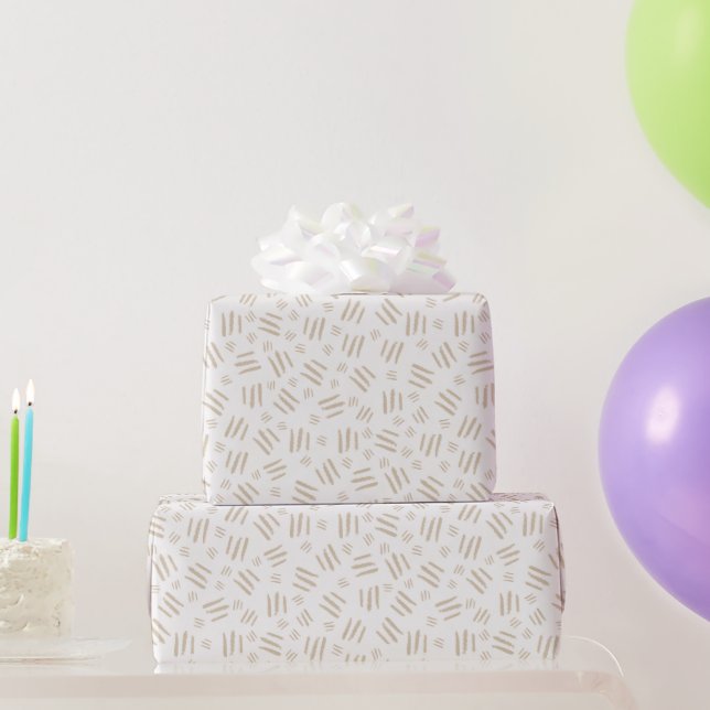 Papel De Regalo Líneas Marrones Cumpleaños Abstracto (Regalos de fiesta)